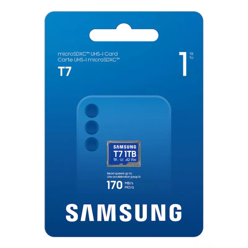Samsung T7 microSD karta, 1 TB, MicroSDXC, UHS-I, 170 MB/s, trieda 3 (U3), V30