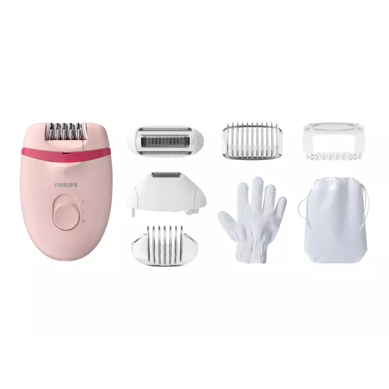 Philips Satinelle Essential BRE285/00 káblový epilátor, biela/ružová
