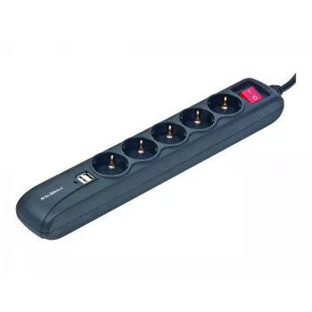 Káblová predlžovačka 1,5m/5 výstupov +2USB SPG5-U2-5 Gembird