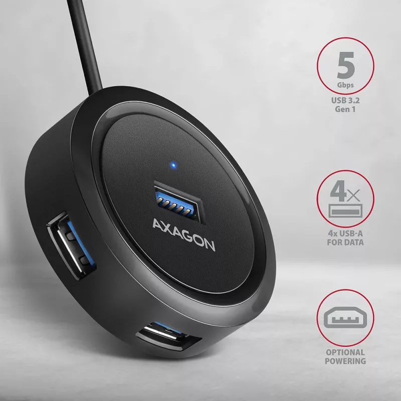AXAGON HUE-P1AL Hub 4-portový USB 3.2 Gen 1 RUND