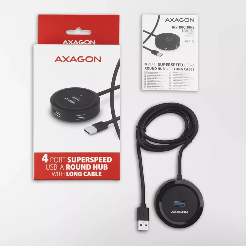 AXAGON HUE-P1AL Hub 4-portový USB 3.2 Gen 1 RUND