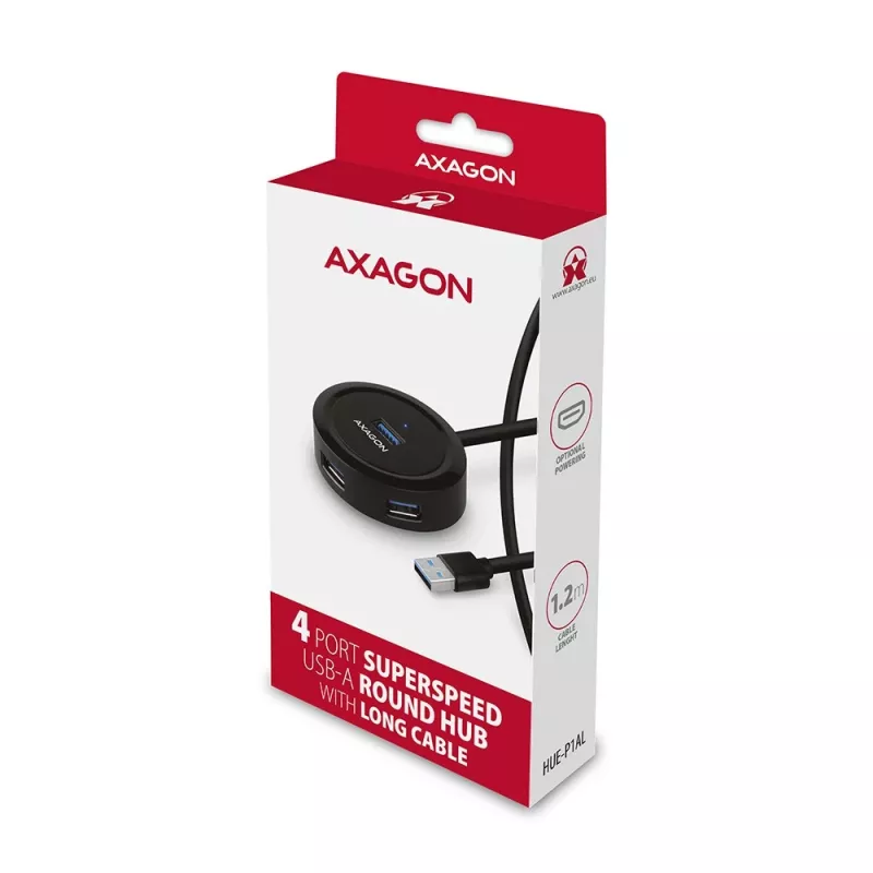 AXAGON HUE-P1AL Hub 4-portový USB 3.2 Gen 1 RUND