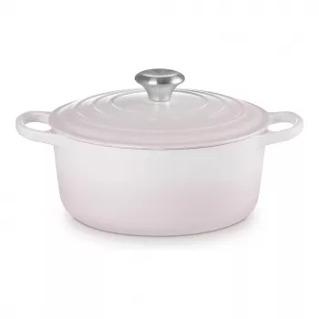 Le Creuset Signature Liatinový okrúhly hrniec 24 cm shell pink