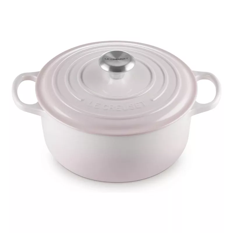 Le Creuset Signature Liatinový okrúhly hrniec 24 cm shell pink