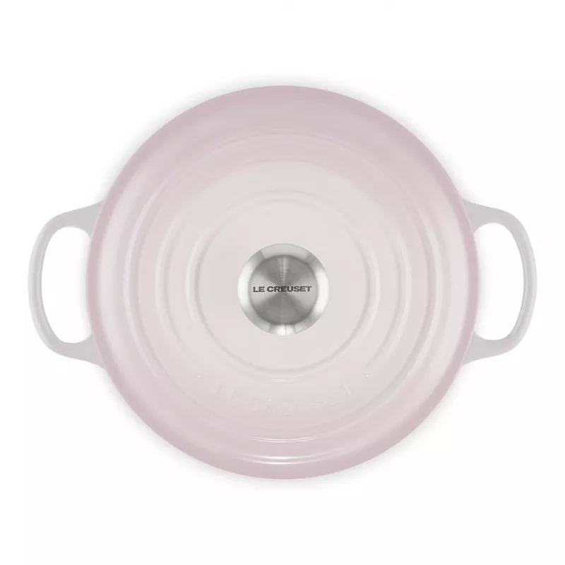 Le Creuset Signature Liatinový okrúhly hrniec 24 cm shell pink