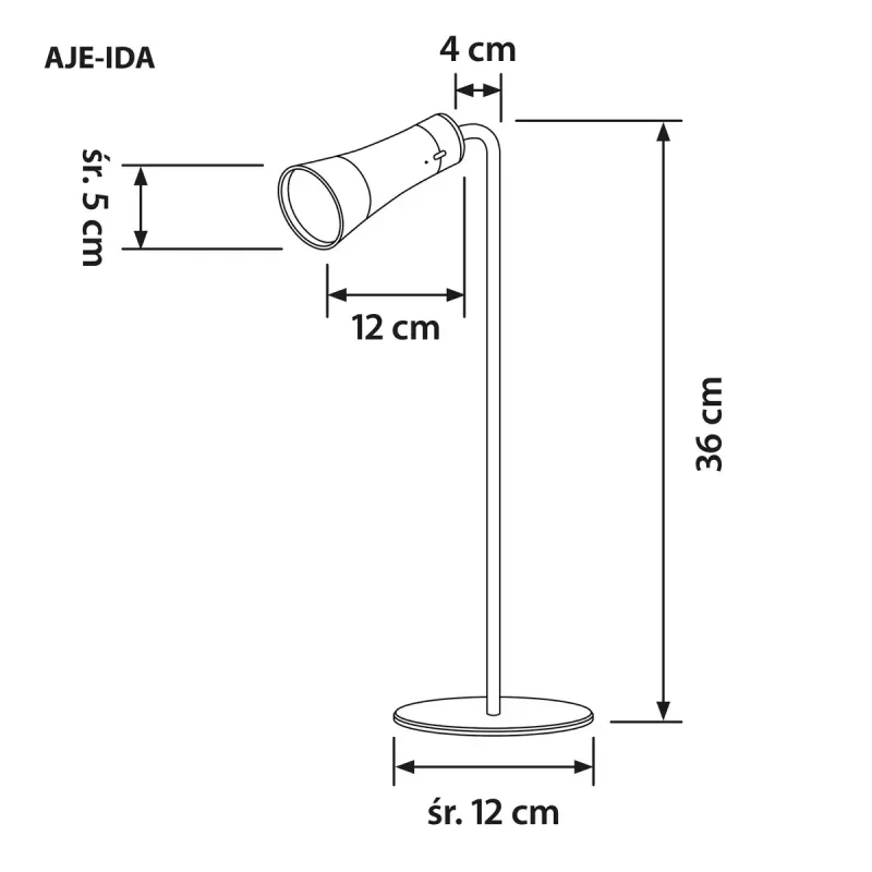 Activejet AJE-IDA 4IN1 multifunkčná lampa, čierna
