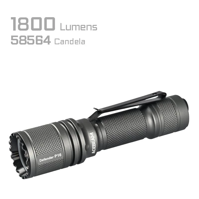 AceBeam P16 nabíjateľná LED baterka 1000 lúmenov sivá