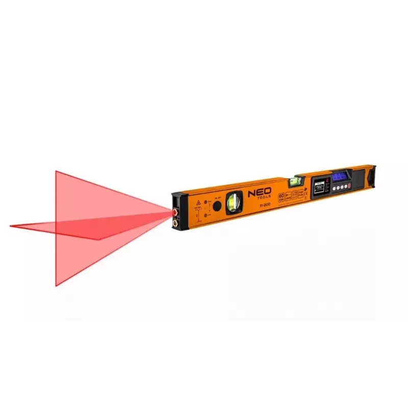 Neo Tools vodováha s elektronickým displejom a laserovým ukazovátkom 60 cm