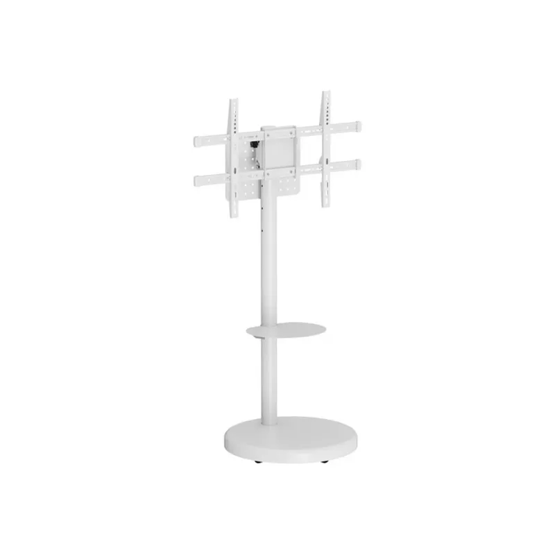 TECHLY podlahový stojan s policou na kolieskach pre LCD/LED/Plazma TV 37-86 palcov biely