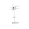 TECHLY podlahový stojan s policou na kolieskach pre LCD/LED/Plazma TV 37-86 palcov biely