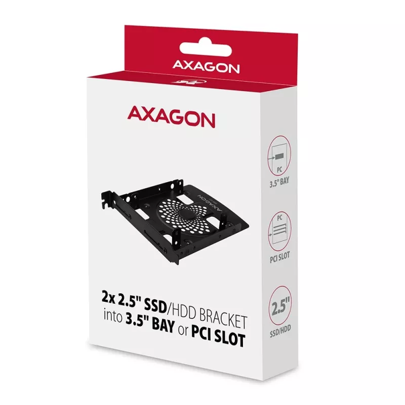 AXAGON RHD-P25 kovový rám 2x 2,5 na 3,5/PCI