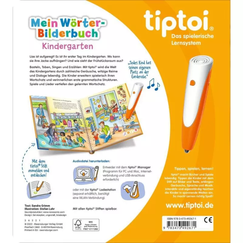 tiptoi Mein Wörter-Bilderbuch: Kindergarten, učebnica