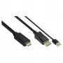Alcasa HDMI-DP020 video kábel adaptér 2 m HDMI Type-A DisplayPort čierny