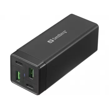SANDBERG napájací zdroj - 65 watt - 3,25 A - PD, QC - 4 výstupné porty (2 x USB, 2 x USB-C)