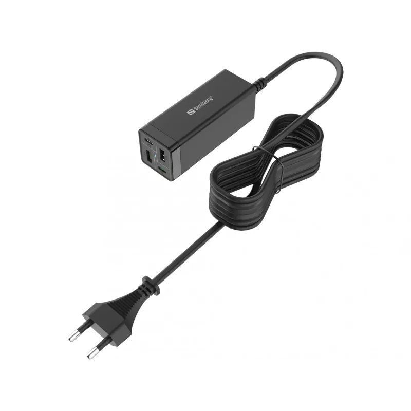 SANDBERG napájací zdroj - 65 watt - 3,25 A - PD, QC - 4 výstupné porty (2 x USB, 2 x USB-C)