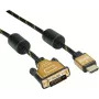 Roline Gold - video kábel - Dual Link - HDMI / DVI - DVI-D (samec) na HDMI (samec) - 5 m - tienený - čierny, zlatý - podpora 4K