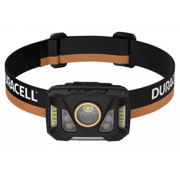 Čelovka Duracell DH1000R — čierna/oranžová, nabíjateľné svetlo s voľnými rukami