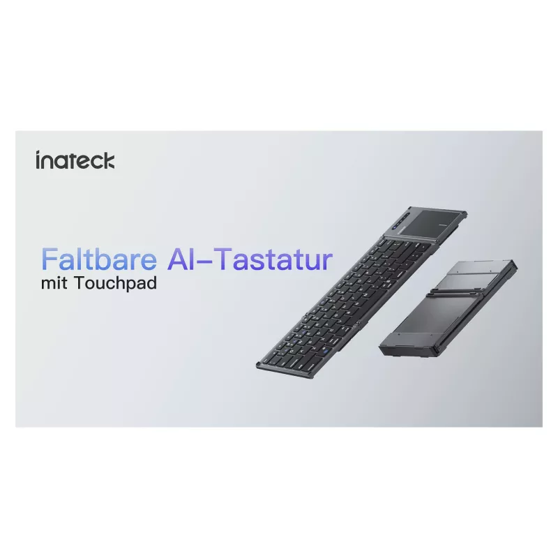 Inateck KB06101_STEEL GRAY klávesnica Home RF Wireless + Bluetooth QWERTZ English čierna