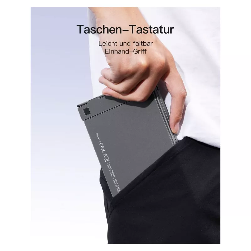 Inateck KB06101_STEEL GRAY klávesnica Home RF Wireless + Bluetooth QWERTZ English čierna