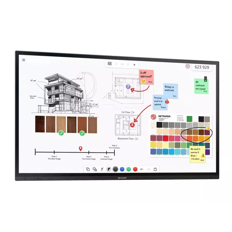Interaktívny plochý displej Sharp PN-LA862 86 palcov 4K Ultra HD dotykový čierny
