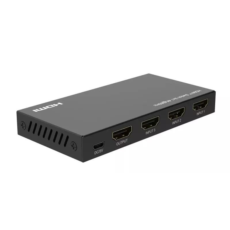 Video prepínač MicroConnect MC-HDMISWITCH0301-4K 4K 60Hz kov čierny