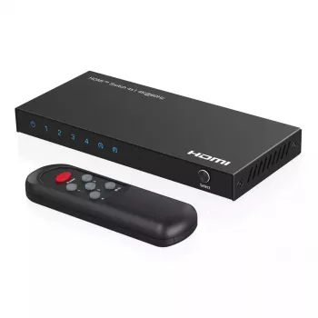 Video prepínač MicroConnect MC-HDMISWITCH0401-4K 4K 60Hz kov čierna