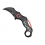 Vreckový karambit nôž SCK K29 – pevná čepeľ, čierno-červená rukoväť