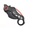 Vreckový karambit nôž SCK K29 – pevná čepeľ, čierno-červená rukoväť