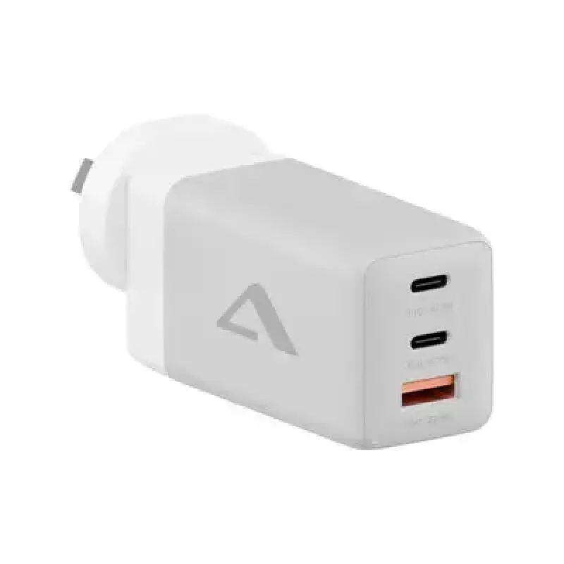 ALOGIC WCM3X67G interiérová nabíjačka pre smartfóny a tablety, 110–240 V, 2× USB-C, sivá/biela
