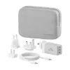 ALOGIC WCM3X67G interiérová nabíjačka pre smartfóny a tablety, 110–240 V, 2× USB-C, sivá/biela
