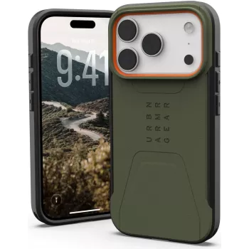 UAG Urban Armor Gear Civilian MagSafe puzdro | Apple iPhone 17 Pro | olive/pop orange | 114545117297 (114545117297)