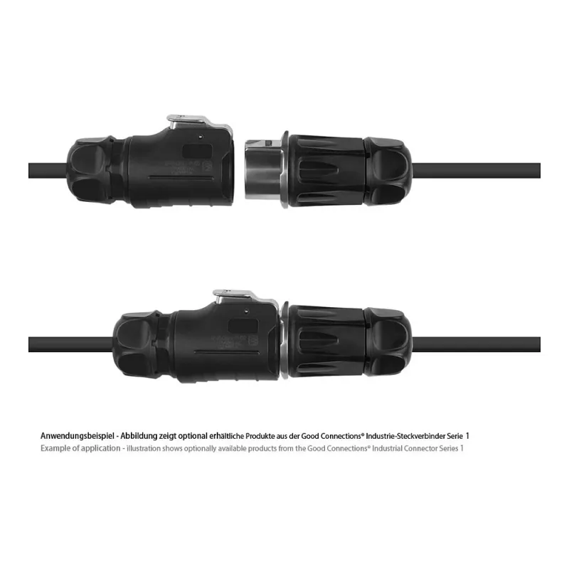 Konektor samec S1 Power 2-pólový čierny Alcasa IC01-20P201