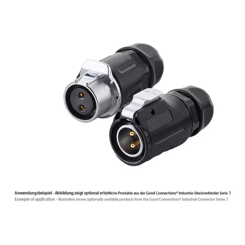 Káblový konektor Alcasa IC01-20P202 S1 Power 2-pólový čierny