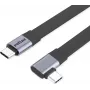 ROLINE USB4-2.0 kábel (80 Gbit/s), plochý ST/ST, rovný-90° zahnutý, 0,13 m (11.02.9099)