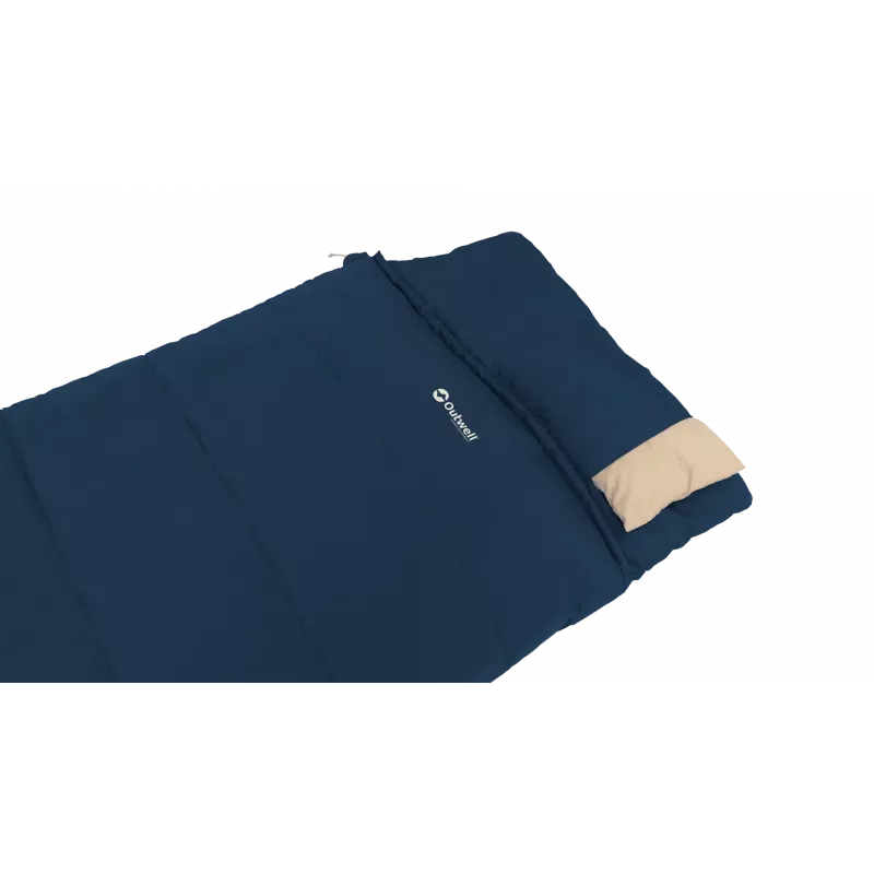 Spací vak Outwell Contour Lux 190 cm, syntetický, zips vľavo, tmavomodrý