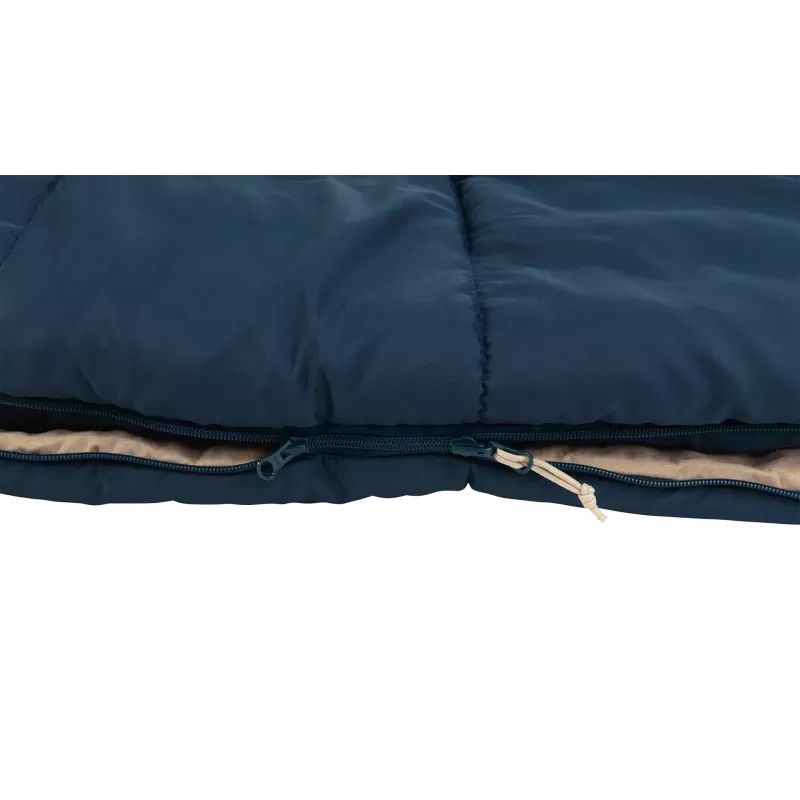 Spací vak Outwell Contour Lux 190 cm, syntetický, zips vľavo, tmavomodrý