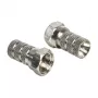 Konektor F DELOCK 65615, F-Type káblový konektor samec z kovu pre koaxiálny kábel Ø 5,0–5,2 mm, strieborný, 1 kus