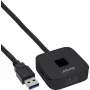 InLine USB čítačka odtlačkov prstov s hubom, kompatibilná s Windows Hello, 1,5 m kábel, čierna