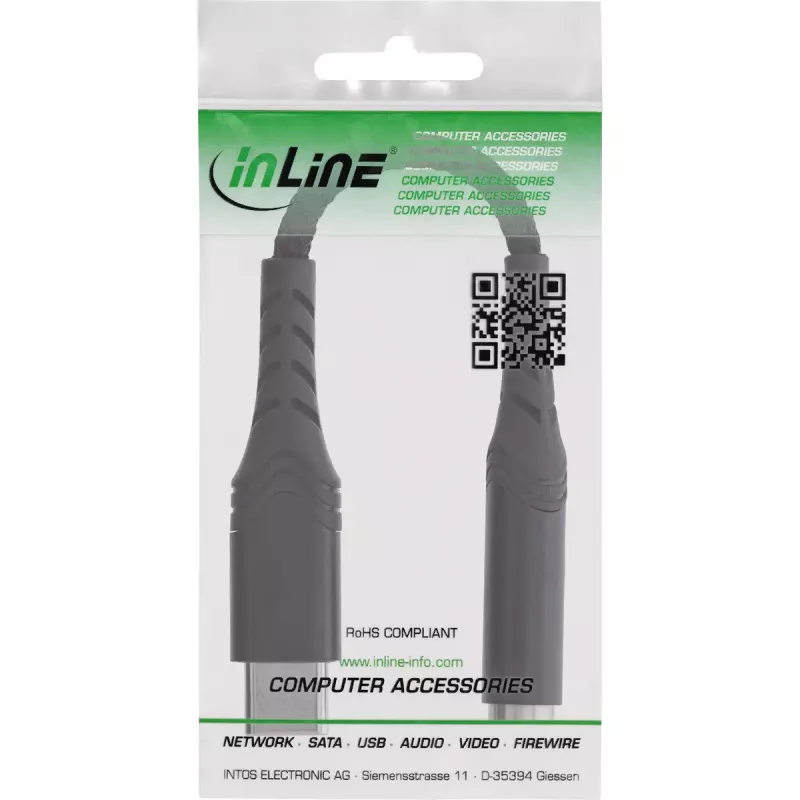 Audio adaptér InLine 33054E USB-C na 3,5 mm s integrovaným DAC, 15 cm kábel