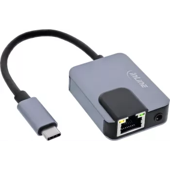Sieťový adaptér InLine 33382I — Gigabit Ethernet, USB-C 3-v-1 (Ethernet, audio, PD)