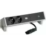 Bachmann 902.903 DESK2 INOX zásuvková lišta, 2x Schuko, 1x USB-C 60 W