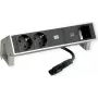 Bachmann 902.905 DESK2 INOX zásuvková lišta, 2x Schuko, 1x USB-C 30 W