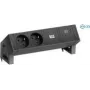 Bachmann 902.964 DESK2 zásuvková lišta, čierna (RAL9005), 2x Schuko, 1x USB-C 60 W