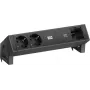 Bachmann DESK 2 zásuvková lišta, 2x Schuko, 1x USB-C 30W, čierna