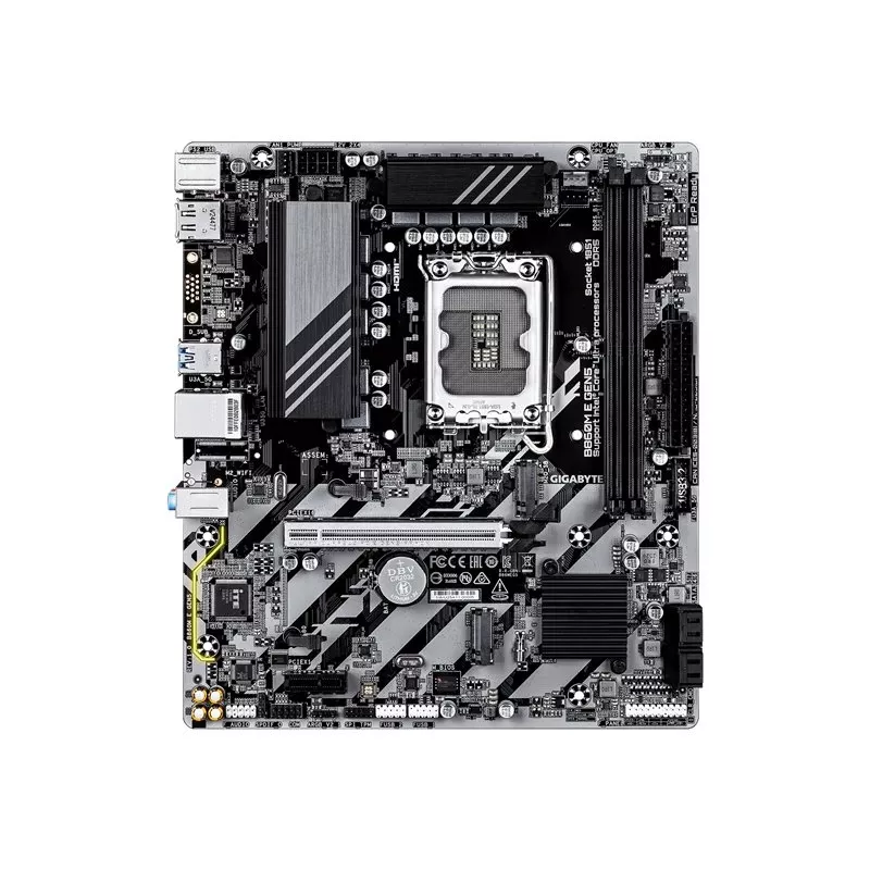 Základná doska GIGABYTE B860M E GEN5 LGA1851 pre Intel Core Ultra, DDR5 až do 8800 MHz (O.C.), 2x PCIe 4.0 M.2, 1GbE