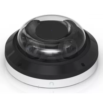 IP dome bezpečnostná kamera UBIQUITI AI Multi Sensor 4 — 3840×2160, 360° zorné pole, 2,33× optický zoom, stropná montáž, káblová (biela/čierna)