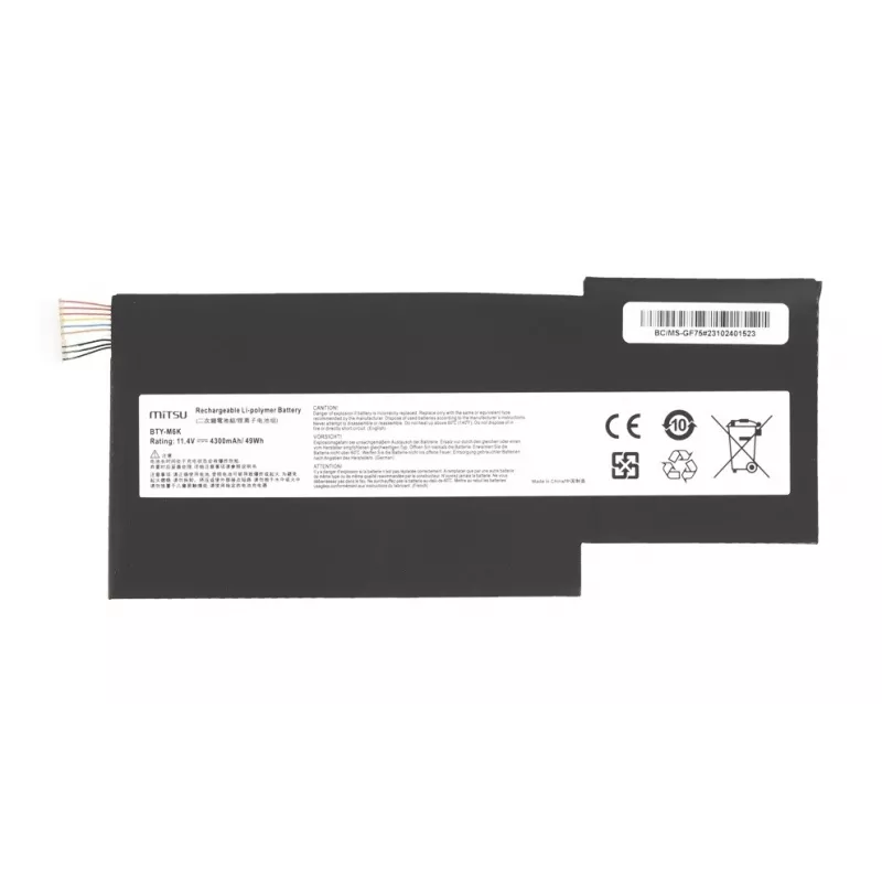 Batéria MITSU BTY-M6K MS-17B4 11,4V 4300mAh (49Wh) pre notebooky MSI