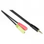 Good Connections adaptér headsetu, jack 3,5 mm konektor samec na 2x jack 3,5 mm konektor samica, OMTP, 0,2 m, čierny (AD-HS03)