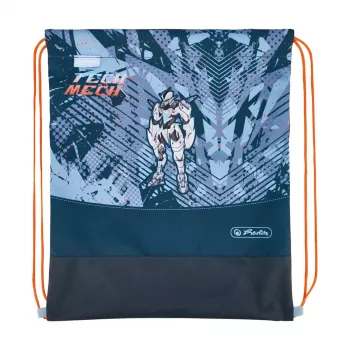 Školská aktovka set HERLITZ Loop Plus TechMech pre chlapcov — polyester, pozostáva zo školskej aktovky, športovej tašky, peračníka, vrecúška na peračník