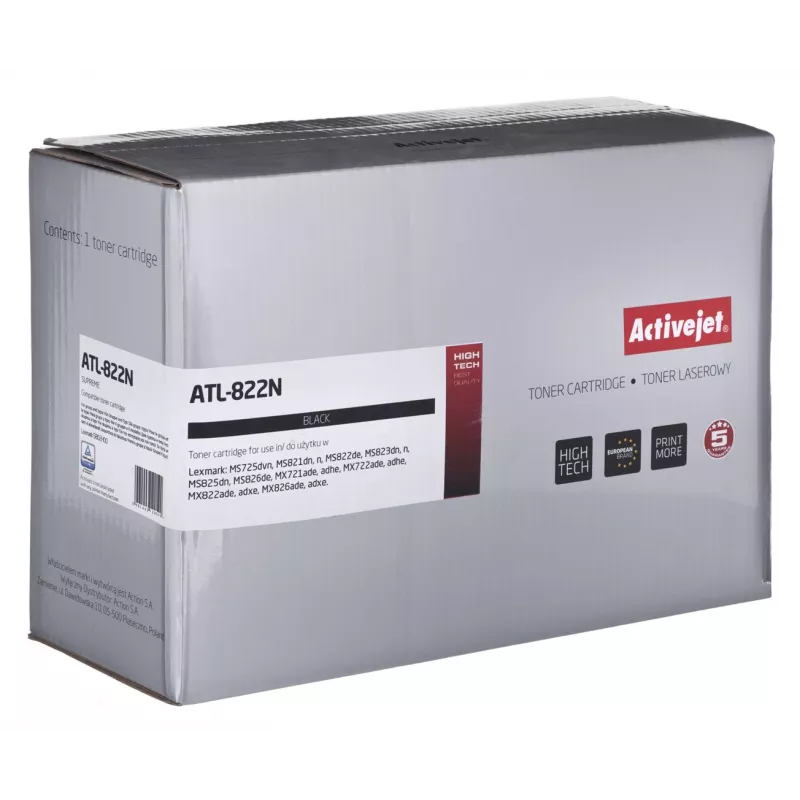 Tonervá kazeta ActiveJet ATL-822N pre Lexmark (náhrada 58D2H00), čierna, 15000 strán, 1 ks